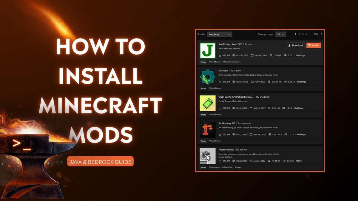 How to Install Minecraft Mods (Java & Bedrock Guide)